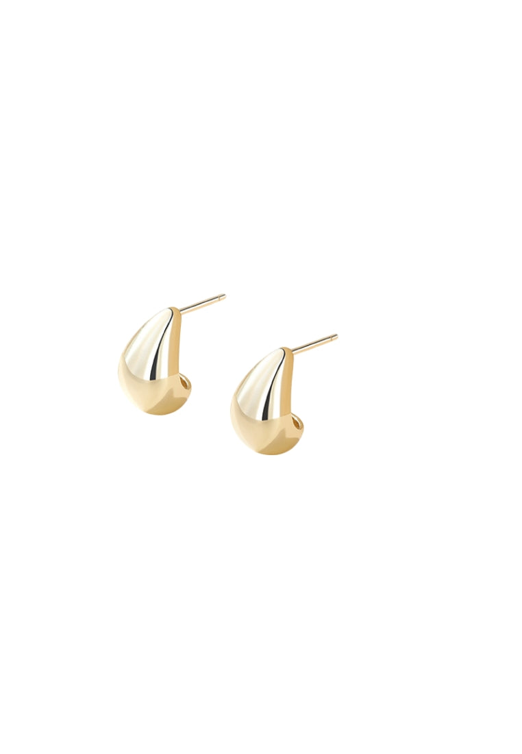 S925 silver oval drip earrings