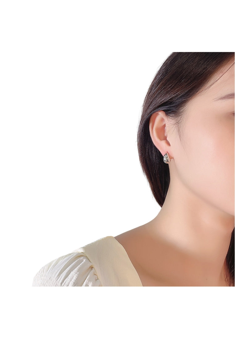 S925 silver oval drip earrings