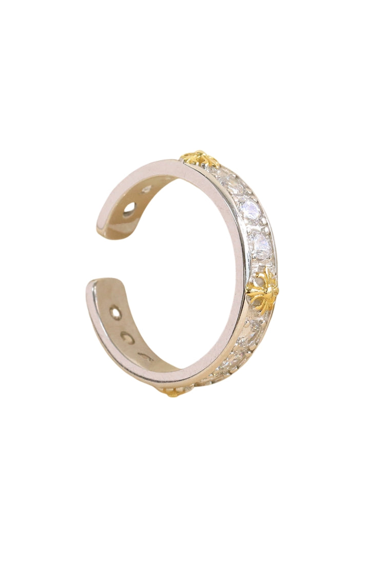 Sand Flow Enamel Silver Ring