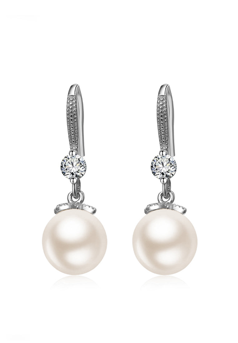 10 mm shell beads, lithoothlite ear hook earrings