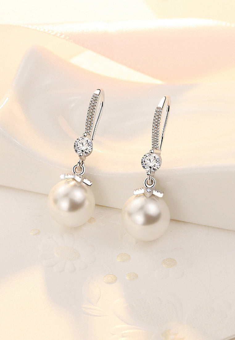 10 mm shell beads, lithoothlite ear hook earrings