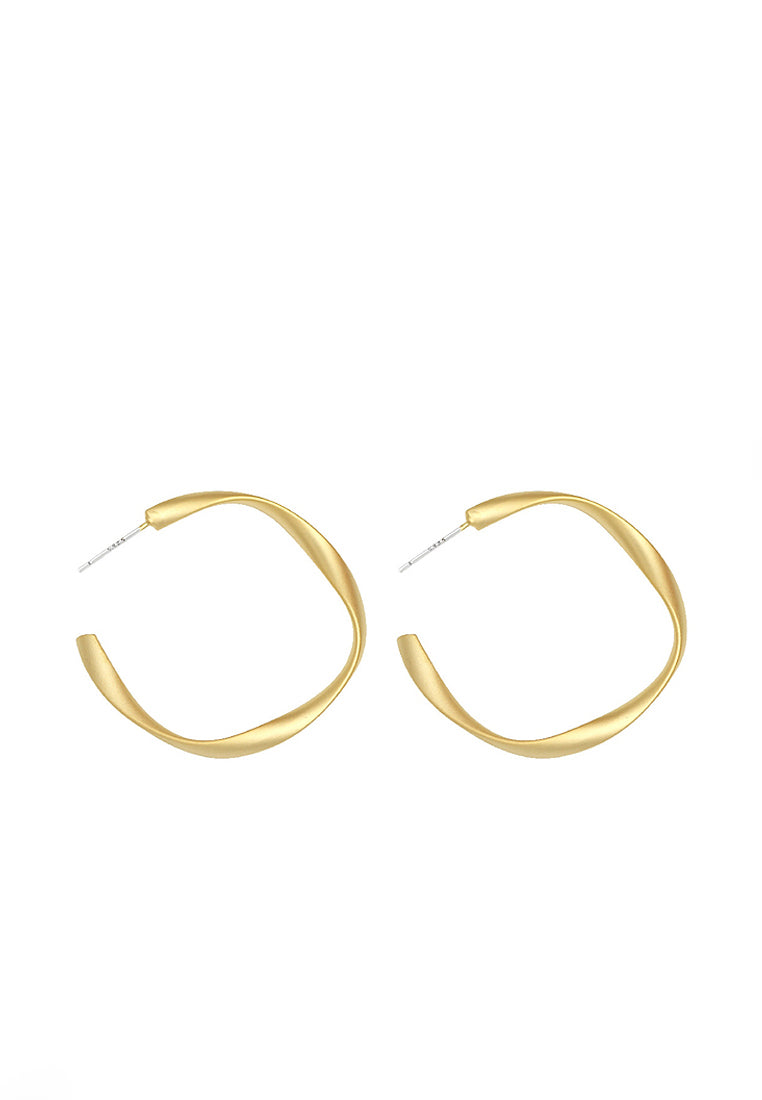 Retro C -type four -circle earrings