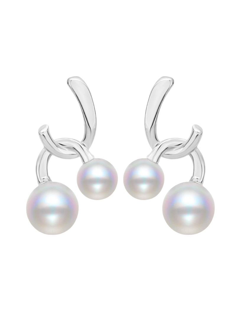 Sterling Silver Cross Shell Pearl Stud Earrings for Women, French Styled Vintage Elegance