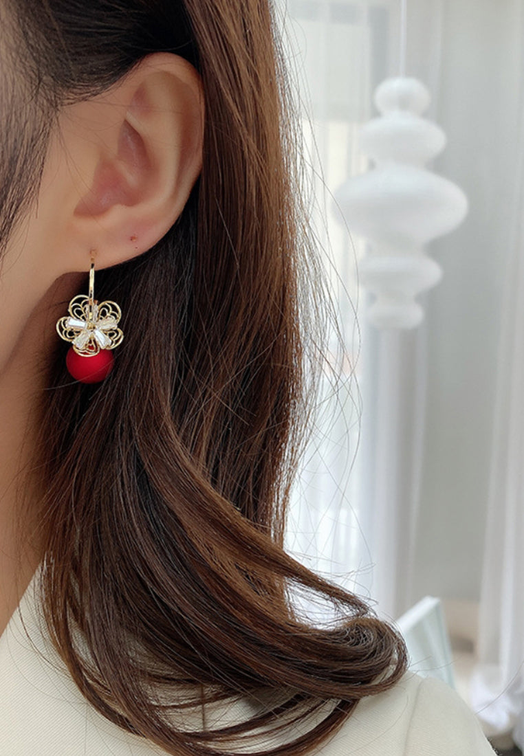 Simple Imitation Pearl Vermiculite Earrings