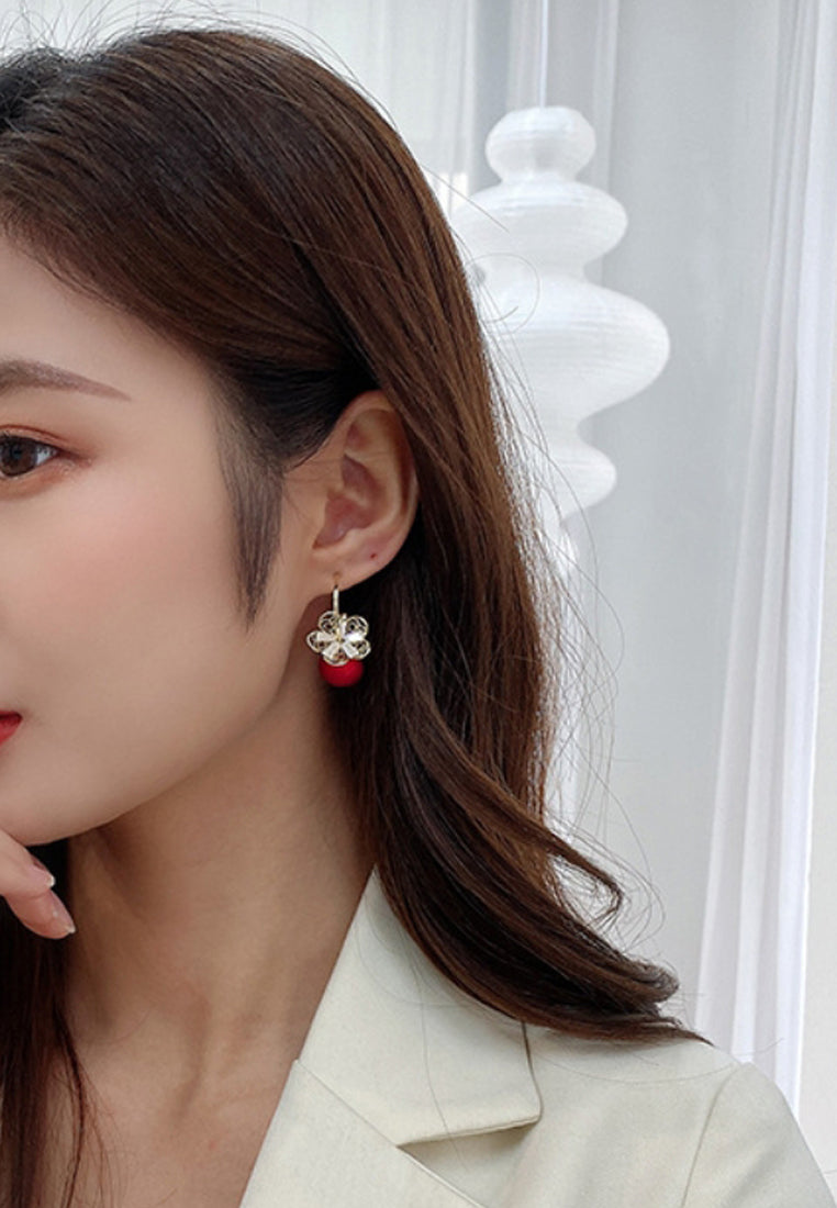 Simple Imitation Pearl Vermiculite Earrings