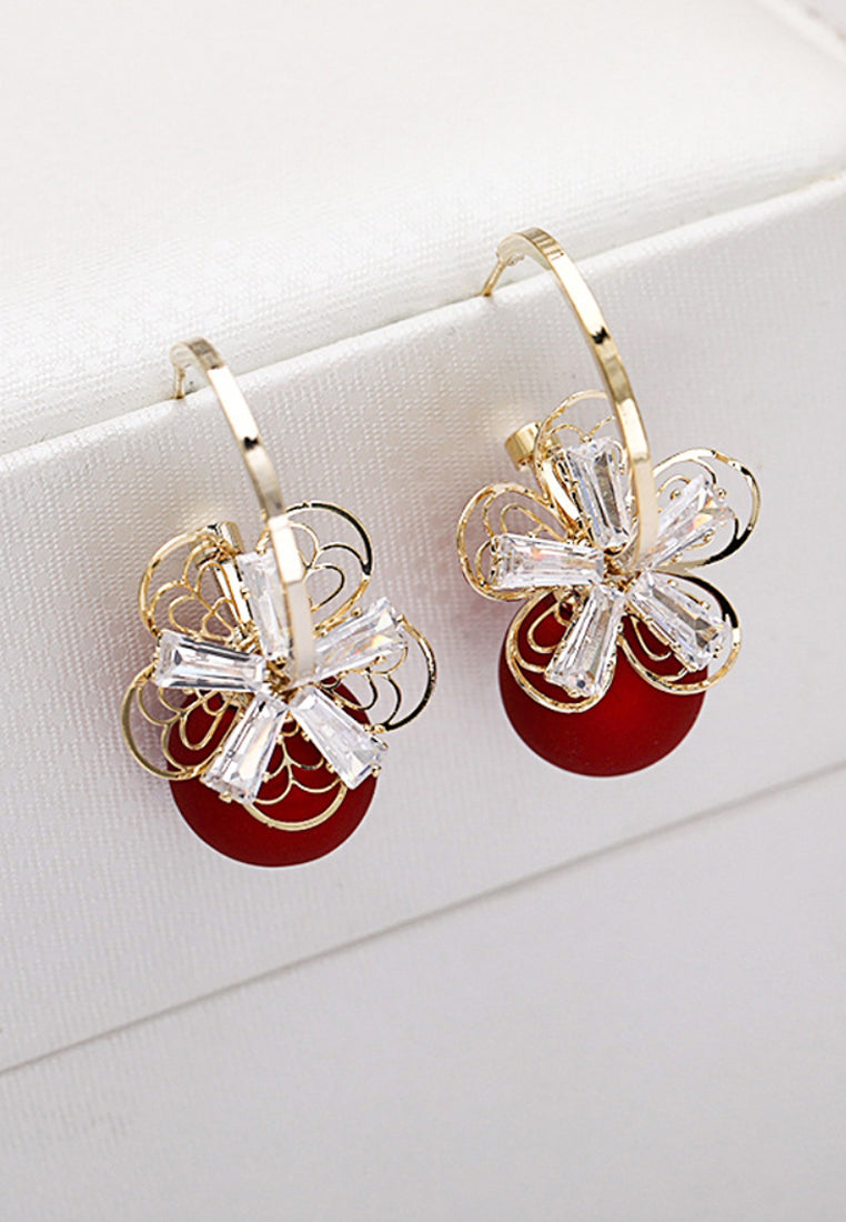 Simple Imitation Pearl Vermiculite Earrings