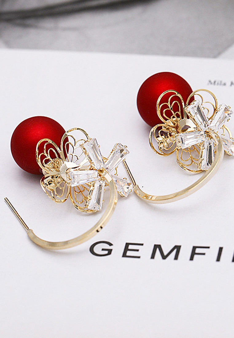 Simple Imitation Pearl Vermiculite Earrings