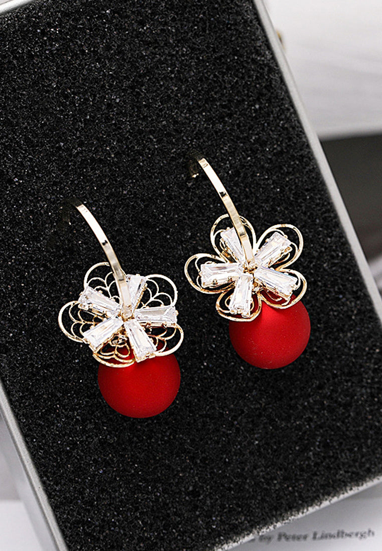 Simple Imitation Pearl Vermiculite Earrings