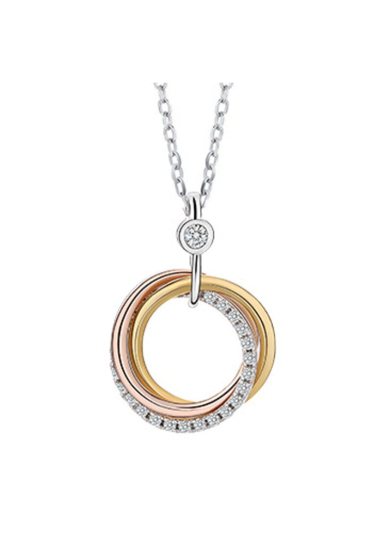S925 Silver ThreeRing Pendant Necklace