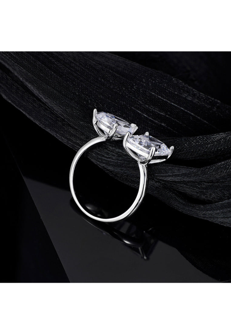 Pure 925 Silver Wave Geometric Adjustable Ring