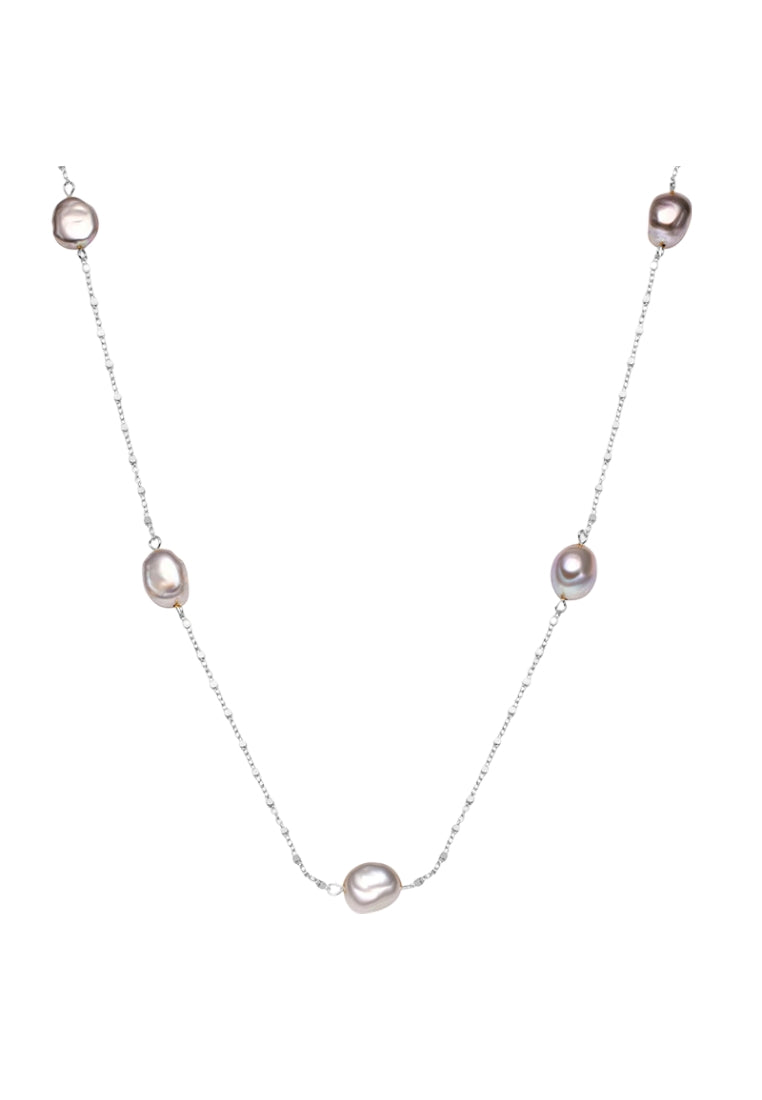 Autumn Winter S925 Silver Irregular Pearl Necklace