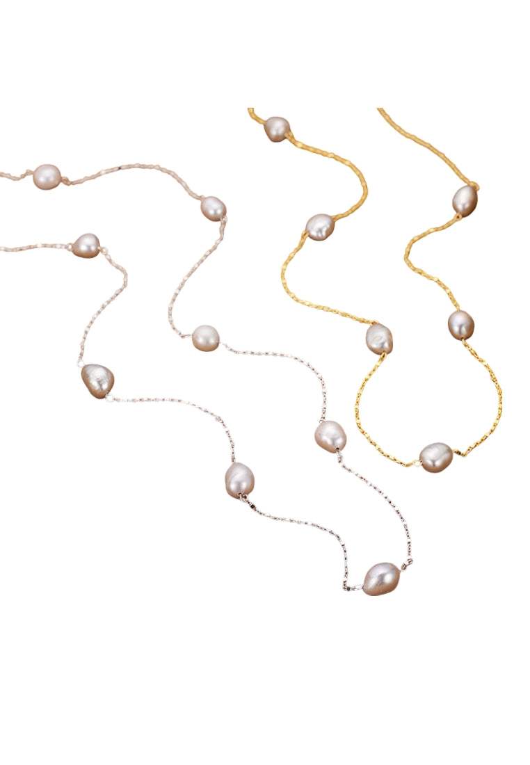 Autumn Winter S925 Silver Irregular Pearl Necklace