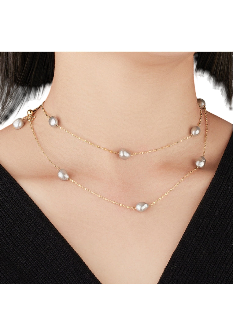 Autumn Winter S925 Silver Irregular Pearl Necklace