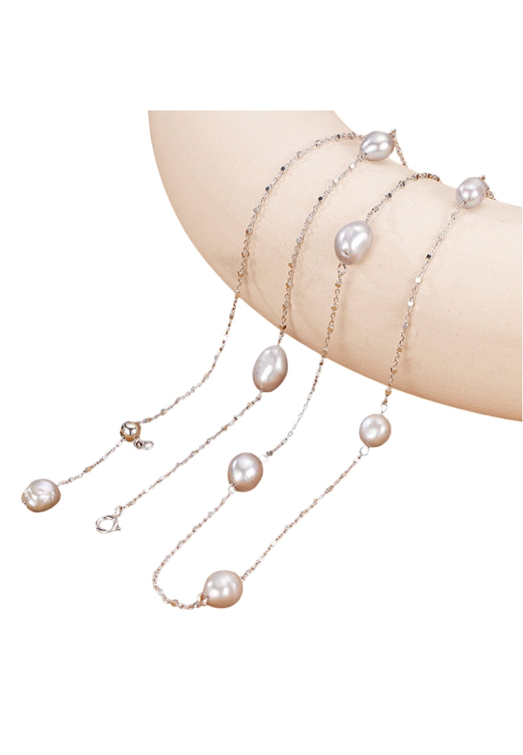 Autumn Winter S925 Silver Irregular Pearl Necklace