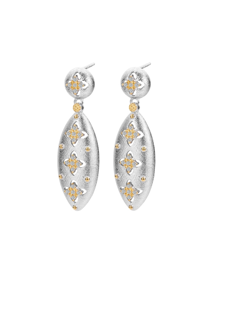 S925 silver vintage clover earrings