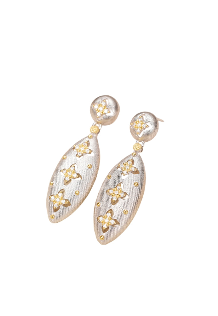 S925 silver vintage clover earrings