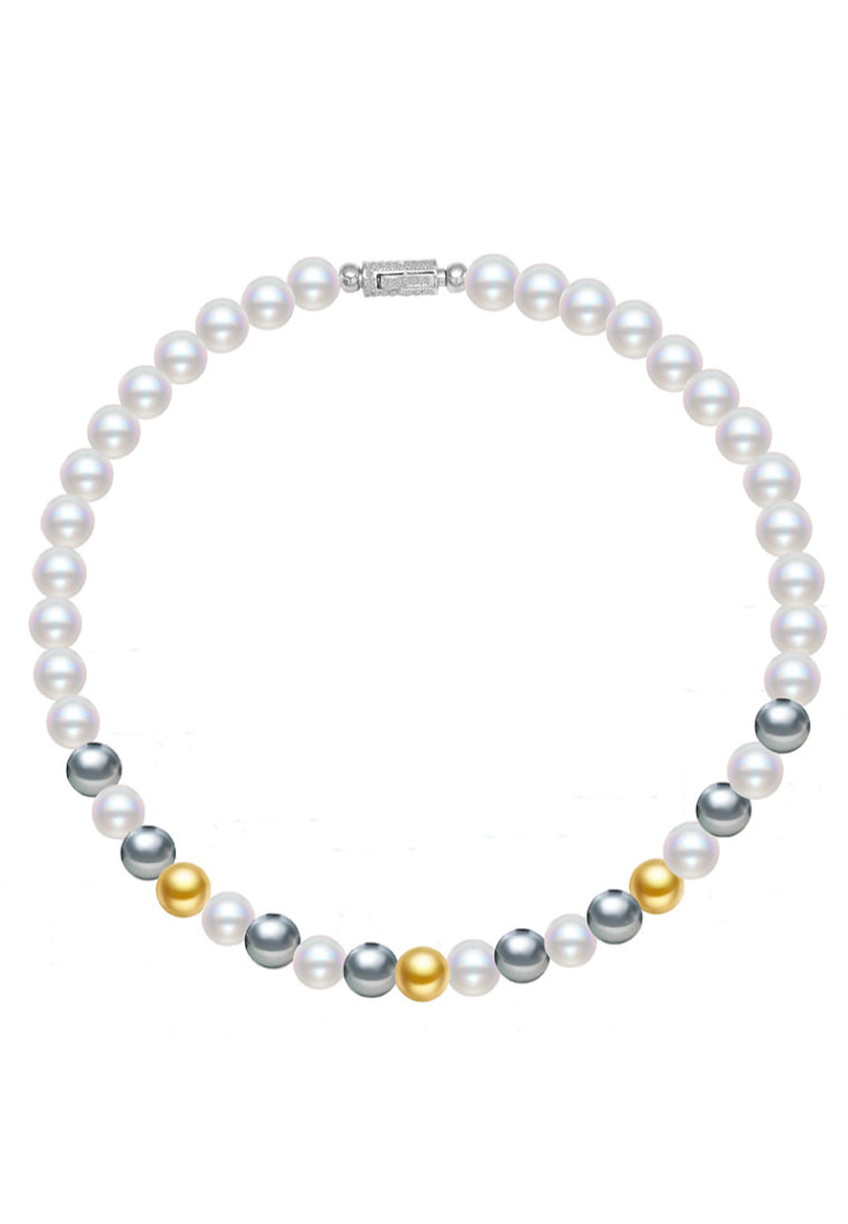 S925 Silver Mixed Color Bead Necklace