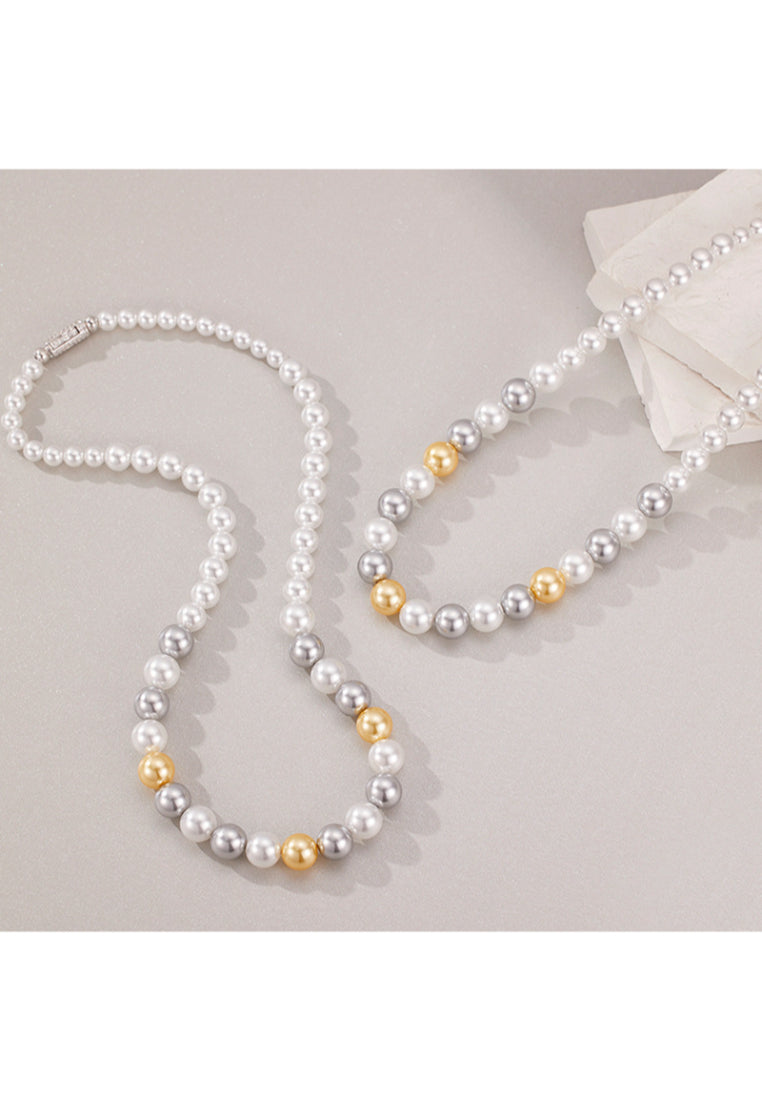 S925 Silver Mixed Color Bead Necklace