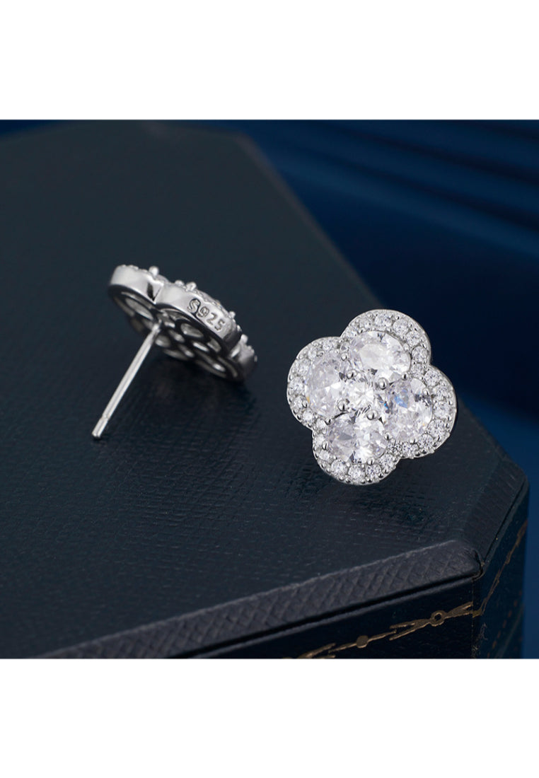 S925 silver lucky clover earrings