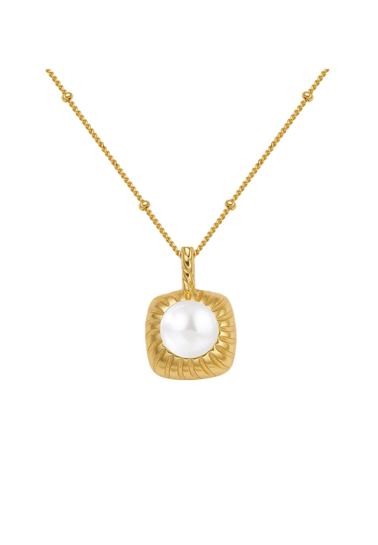 S925 Silver Carved Pearl Necklace