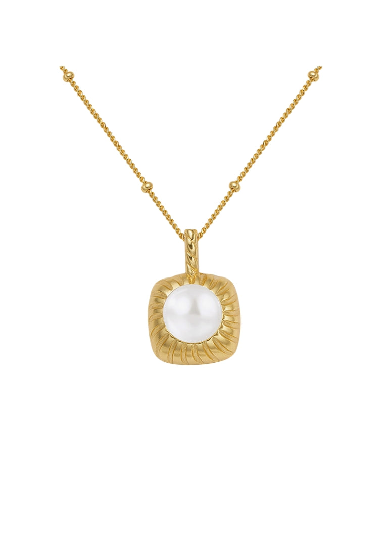 S925 Silver Carved Pearl Necklace