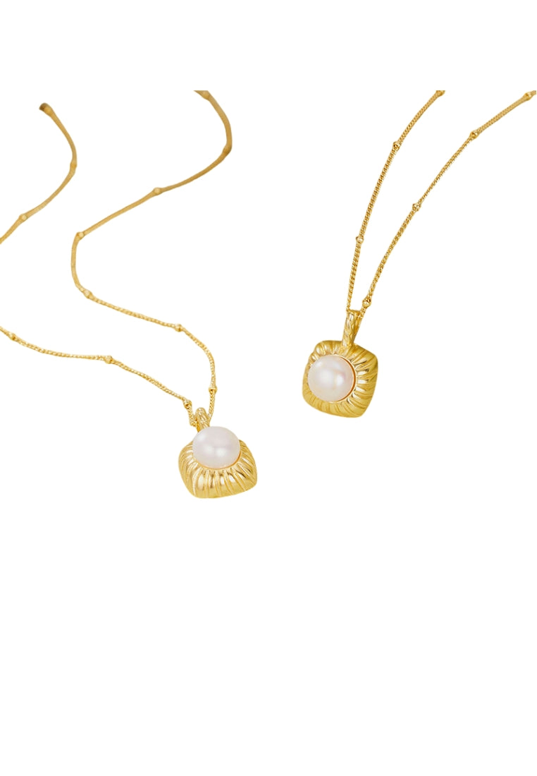 S925 Silver Carved Pearl Necklace