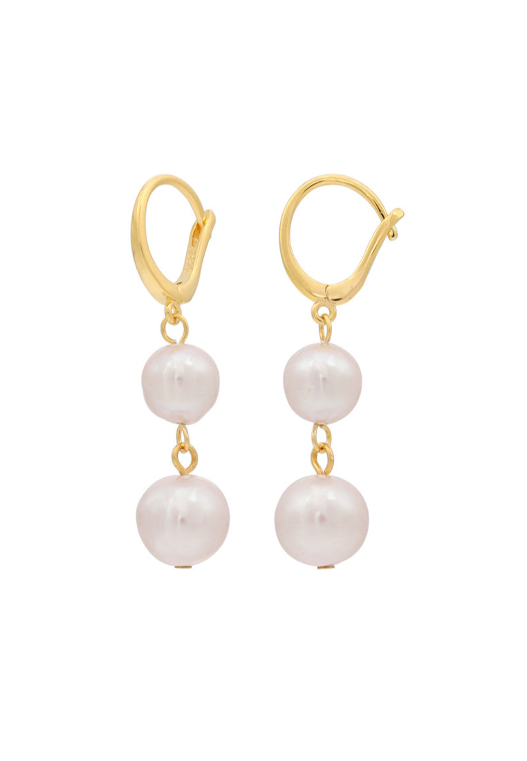 Creative Simple and Fresh S925 Silver Baroque Stud Earrings with Freshwater Pearls for Women
