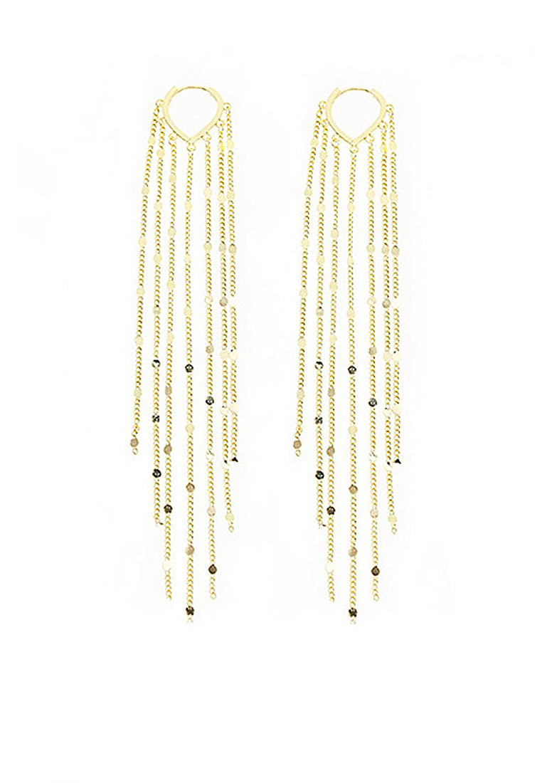 Heart -Shaped Long -Flowing Soverell Earrings And Earrings