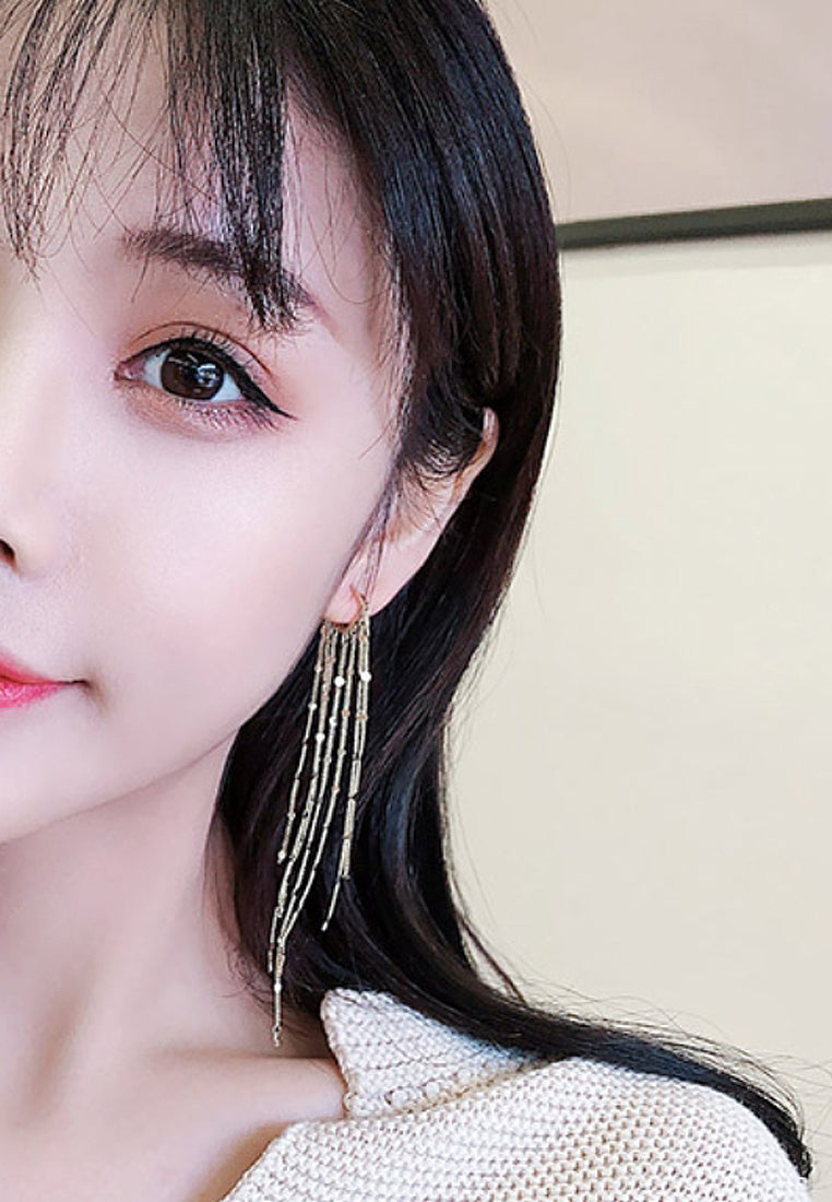 Heart -Shaped Long -Flowing Soverell Earrings And Earrings