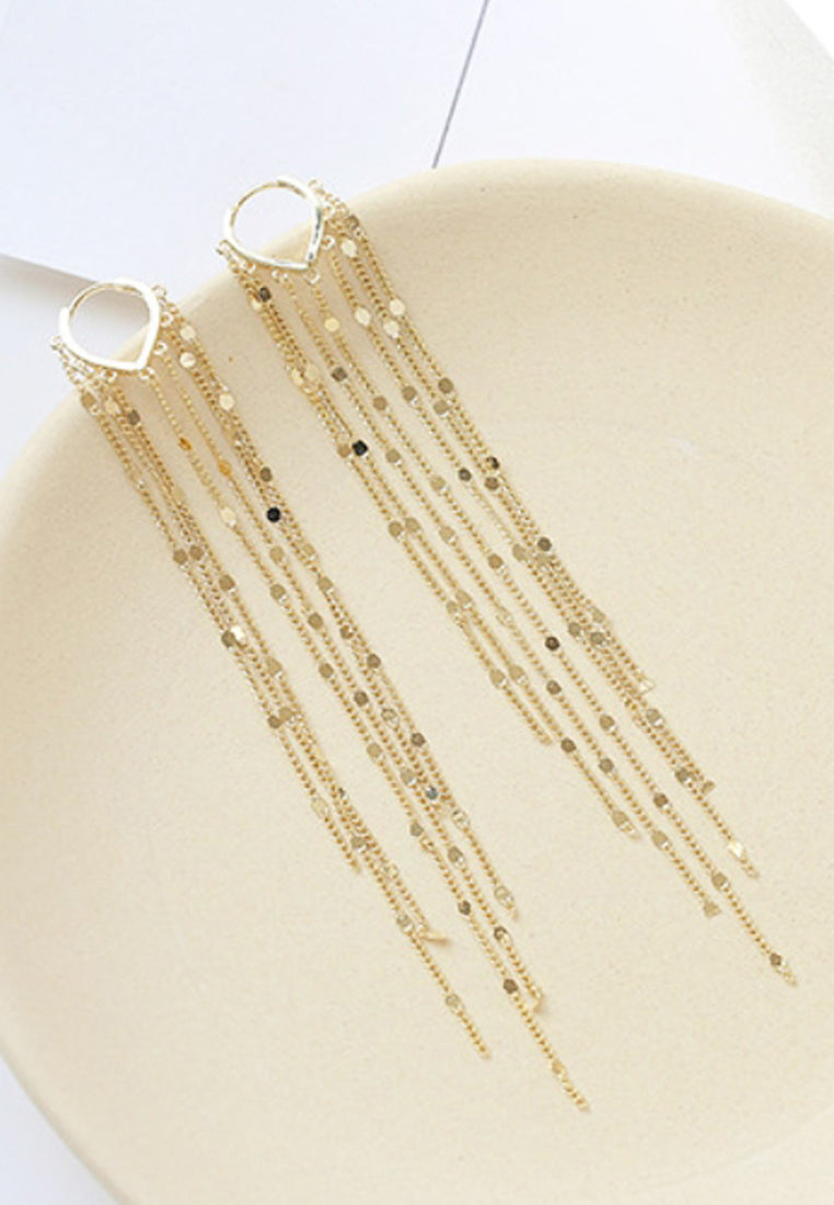 Heart -Shaped Long -Flowing Soverell Earrings And Earrings