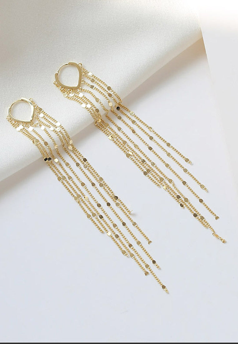 Heart -Shaped Long -Flowing Soverell Earrings And Earrings