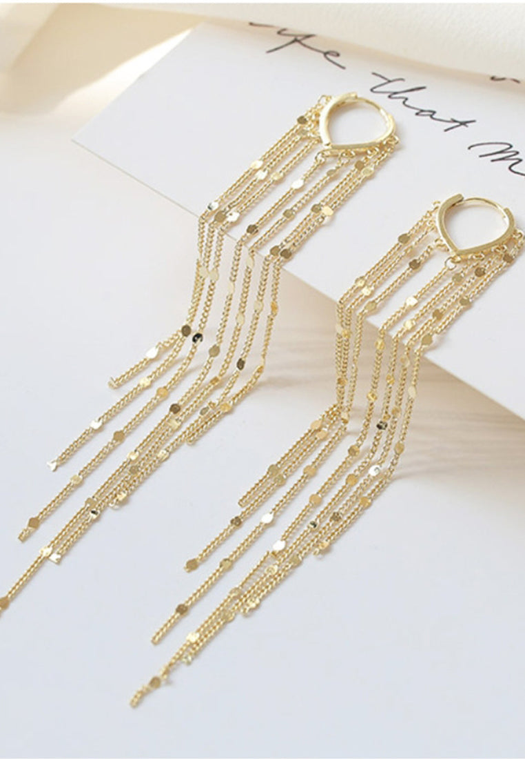 Heart -Shaped Long -Flowing Soverell Earrings And Earrings