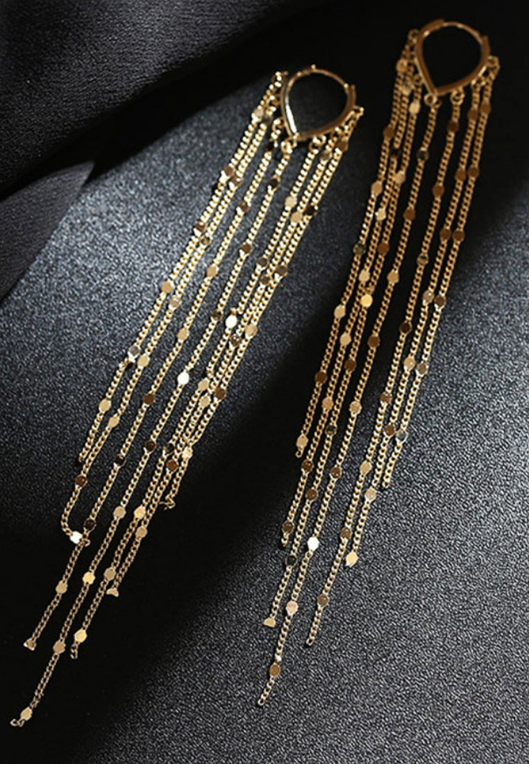 Heart -Shaped Long -Flowing Soverell Earrings And Earrings