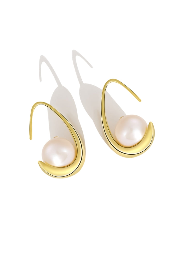 S925 Silver Drop Shaped Baroque Pearl Stud Earrings for Women, Unique and Personalized Jewelry