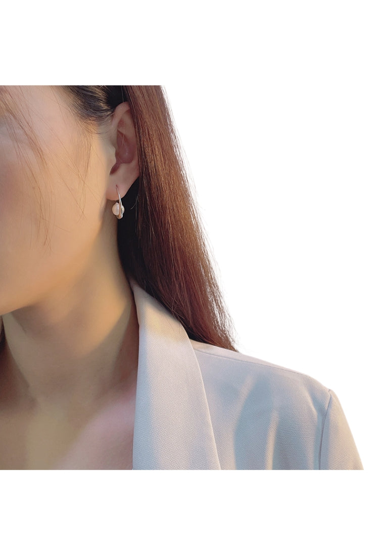 S925 Silver Drop Shaped Baroque Pearl Stud Earrings for Women, Unique and Personalized Jewelry