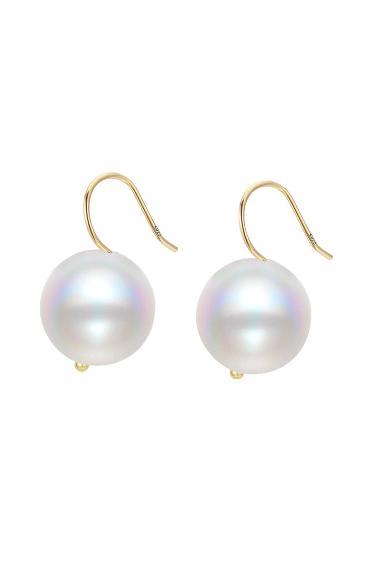 S925 silver Australian white cold light shell bead earrings