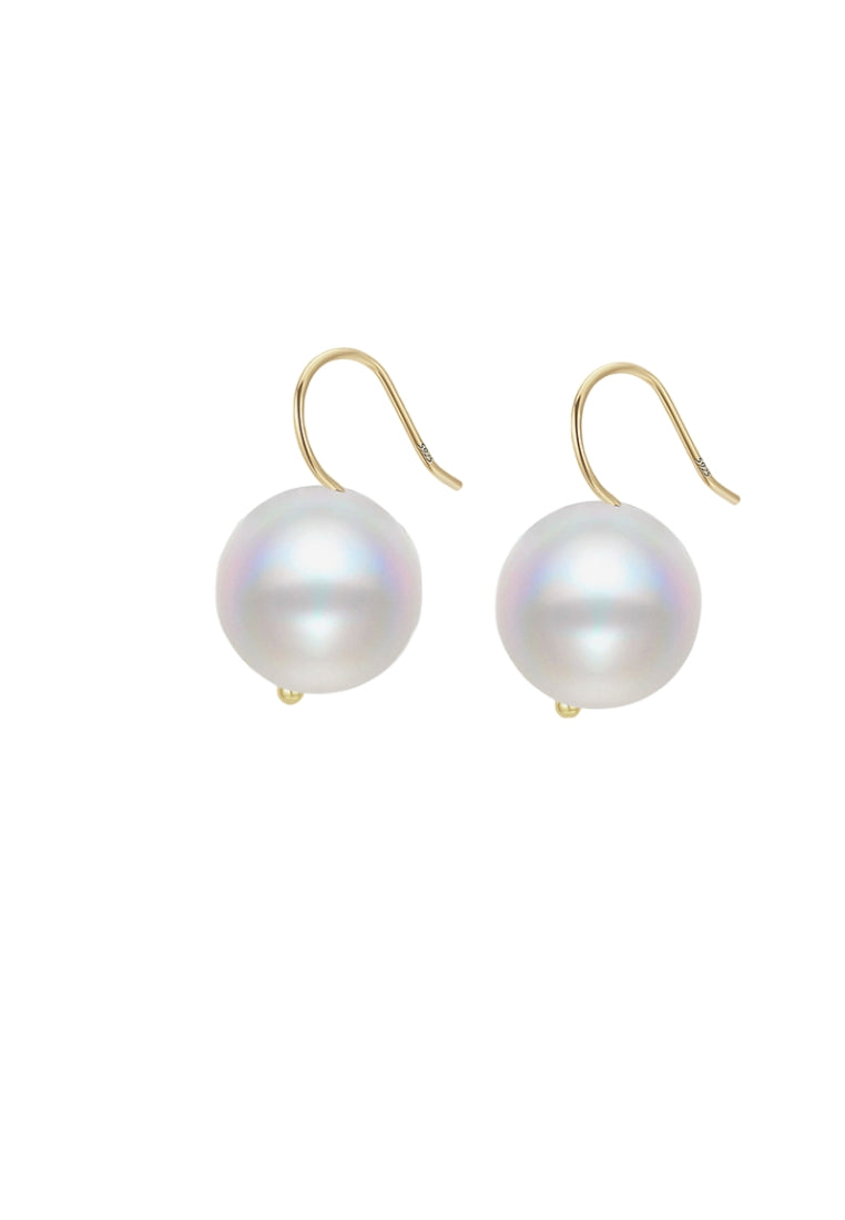 S925 silver Australian white cold light shell bead earrings