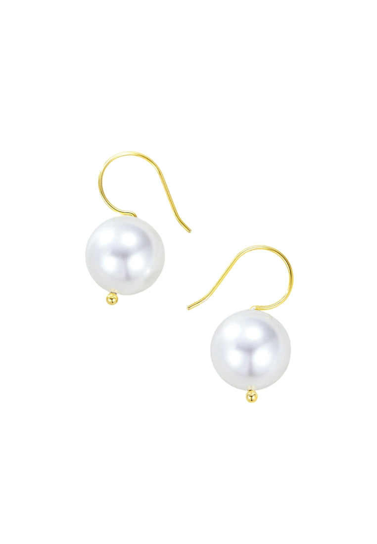 S925 silver Australian white cold light shell bead earrings