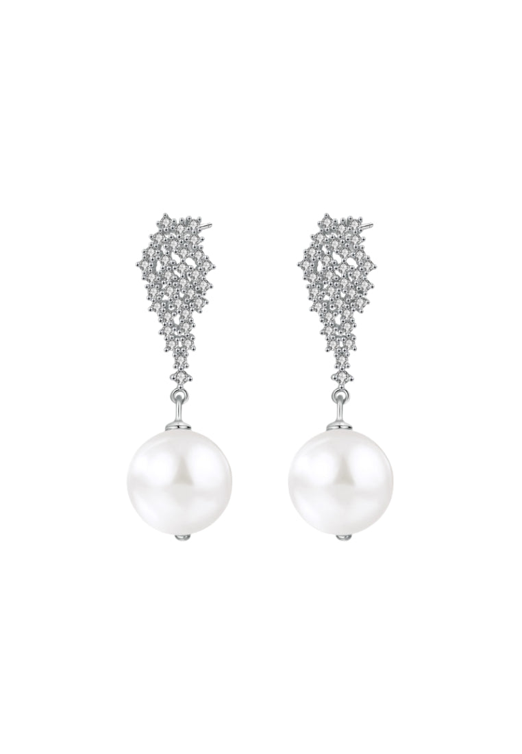 Sterling Silver Baroque Pearl Earrings with Tassel, Luxurious and Elegant French Style for Women