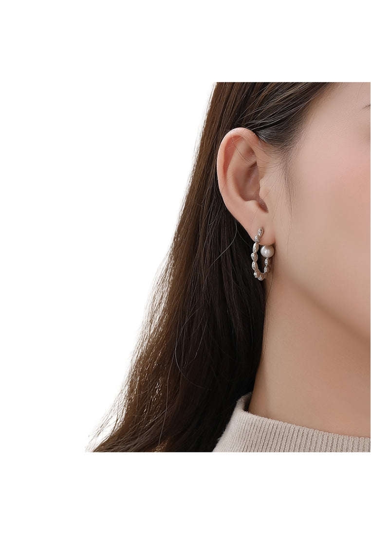 S925 Silver Baroque Stud Earrings for Women with Irregular Pleated Texture and Cool Minimalist Luxury Style