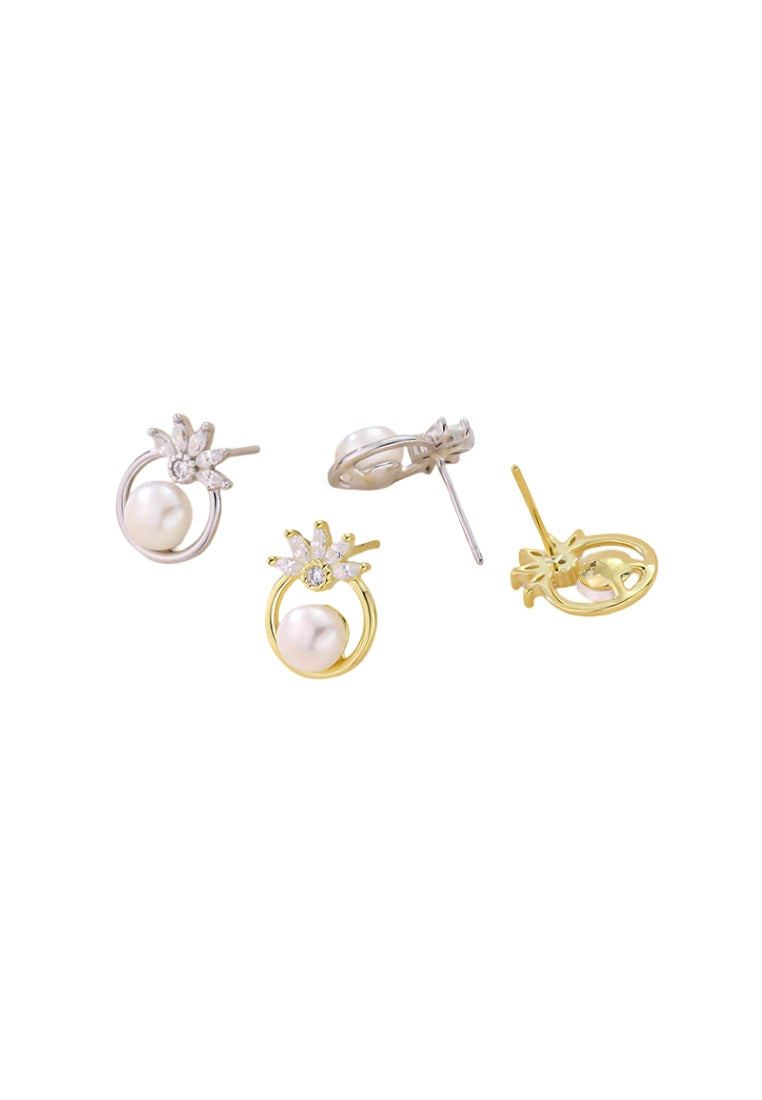 S925 Silver Pearl Studs for Women, Luxury French Styled Earrings for Fashionable Daily Wear