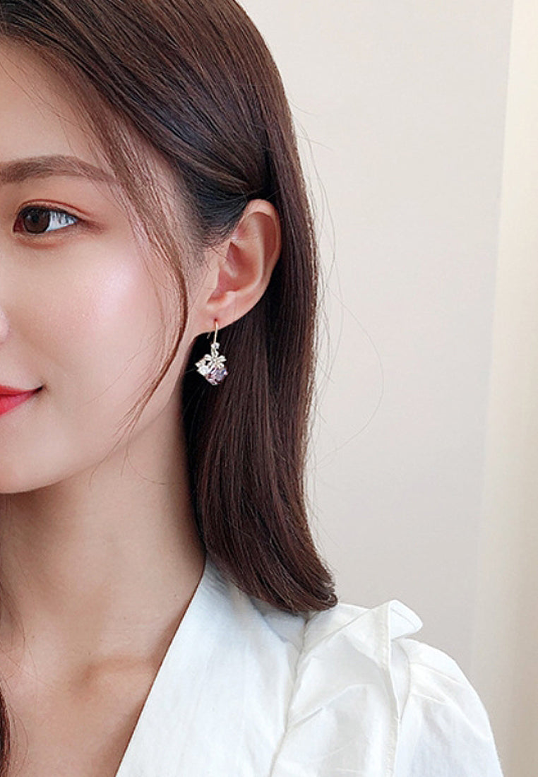 Retro sunflower crystal earrings