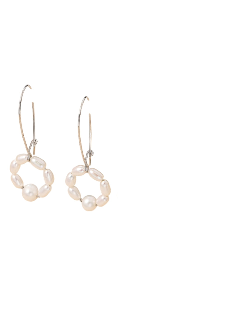 S925 Silver Stud Earrings with Hand Woven Pearls for Women, Versatile and Classy Jewelry