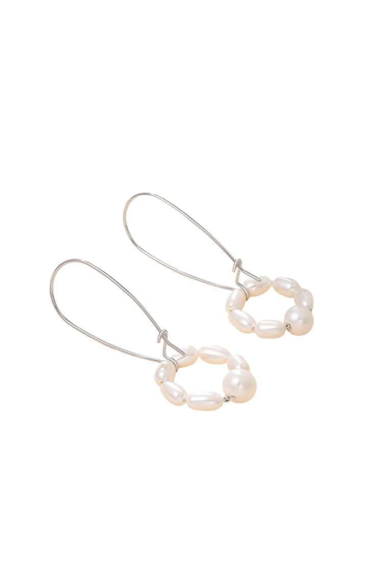 S925 Silver Stud Earrings with Hand Woven Pearls for Women, Versatile and Classy Jewelry