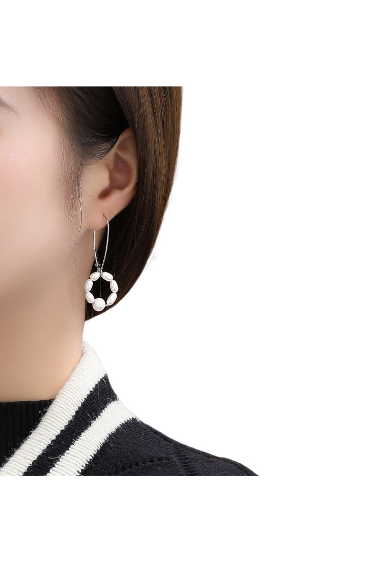 S925 Silver Stud Earrings with Hand Woven Pearls for Women, Versatile and Classy Jewelry