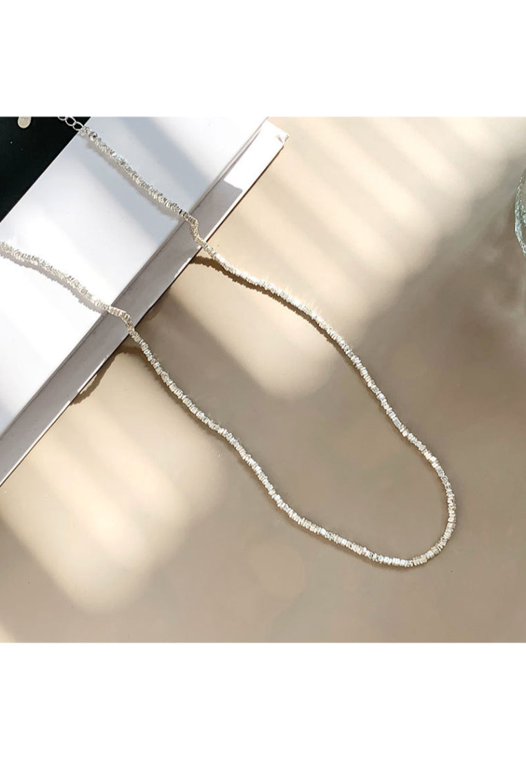 Trendy Silver Pearl Lockbone Chain