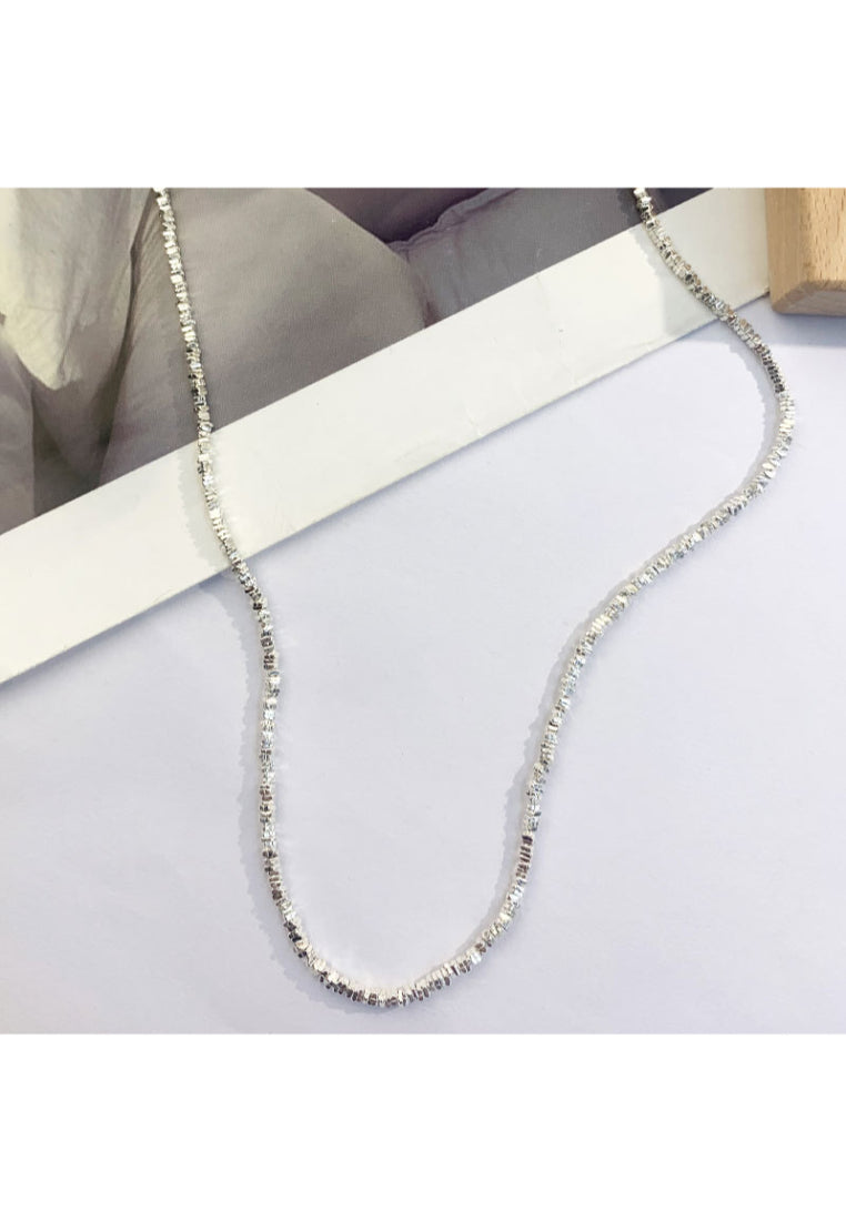 Trendy Silver Pearl Lockbone Chain