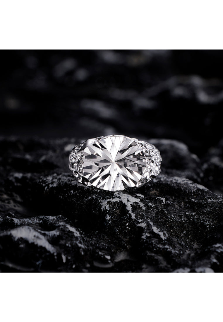 Pure 925 Silver Wave Pattern Adjustable Ring