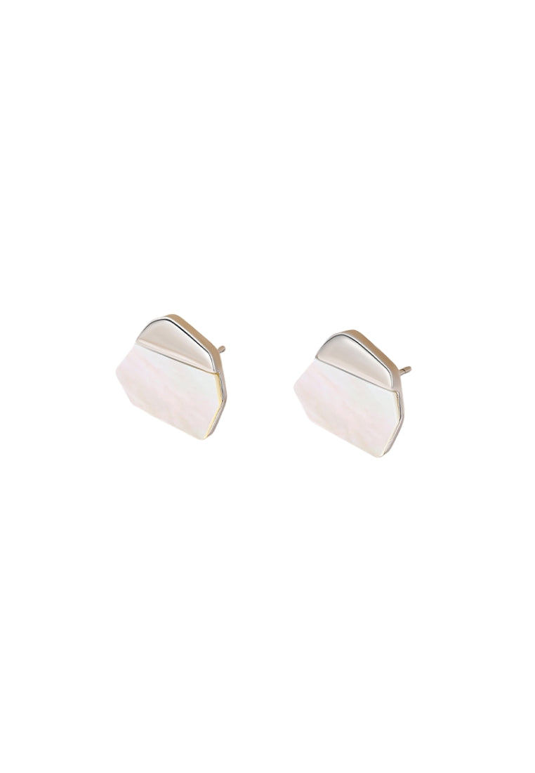 S925 silver irregular white motherofpearl earrings