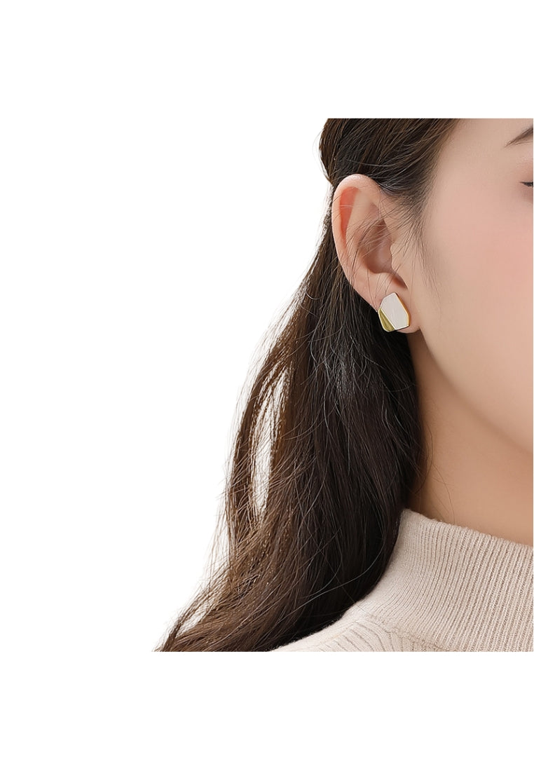 S925 silver irregular white motherofpearl earrings